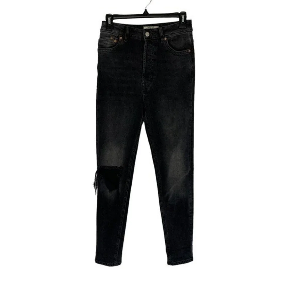 We The Free Black High Rise Distressed Skinny Jeans Womens 26‎ Grunge Stretch